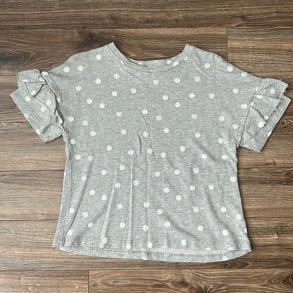 Lush Polka Dot Sweatshirt Material Top